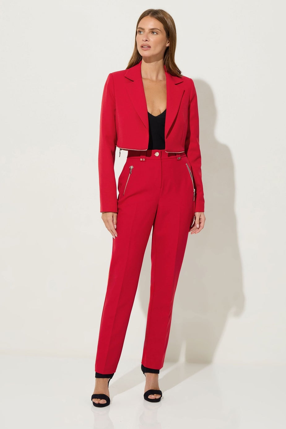 Star By Julien Macdonald Red Tailored Straight Leg Trousers