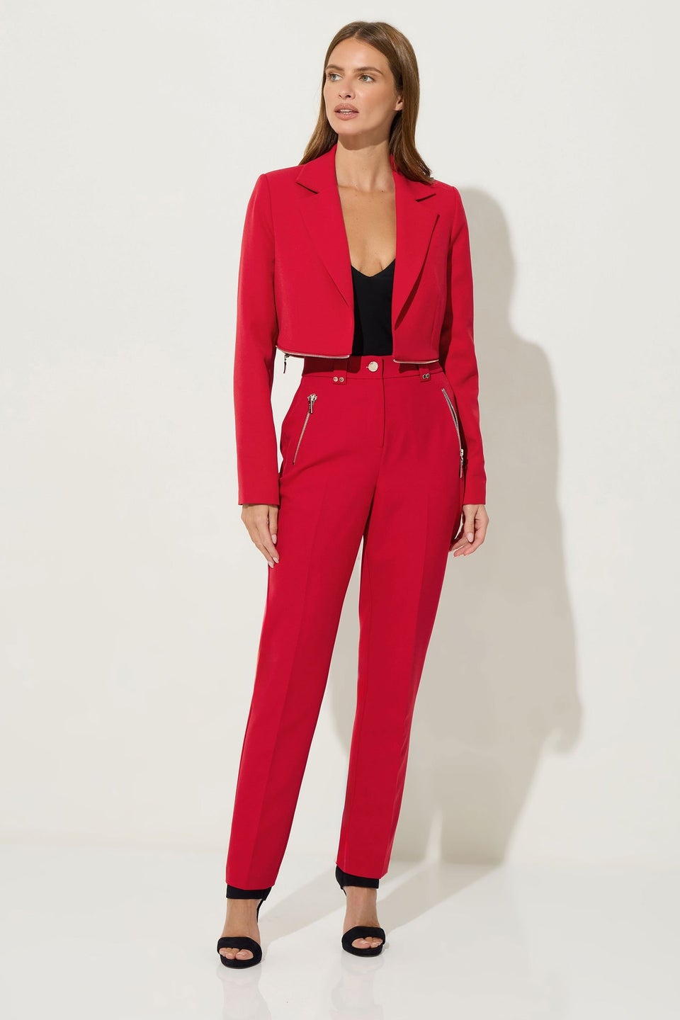 Star By Julien Macdonald Red Tailored Straight Leg Trousers