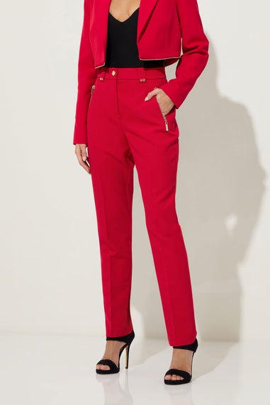 Star By Julien Macdonald Red Tailored Straight Leg Trousers