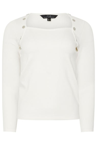 Star By Julien Macdonald White Button Detail Top