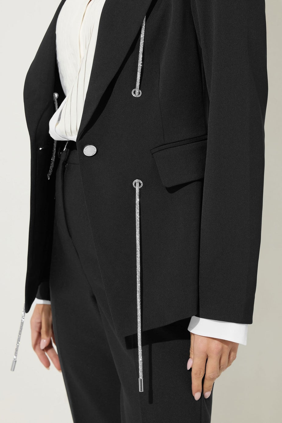Star By Julien Macdonald Black Diamante Detail Blazer