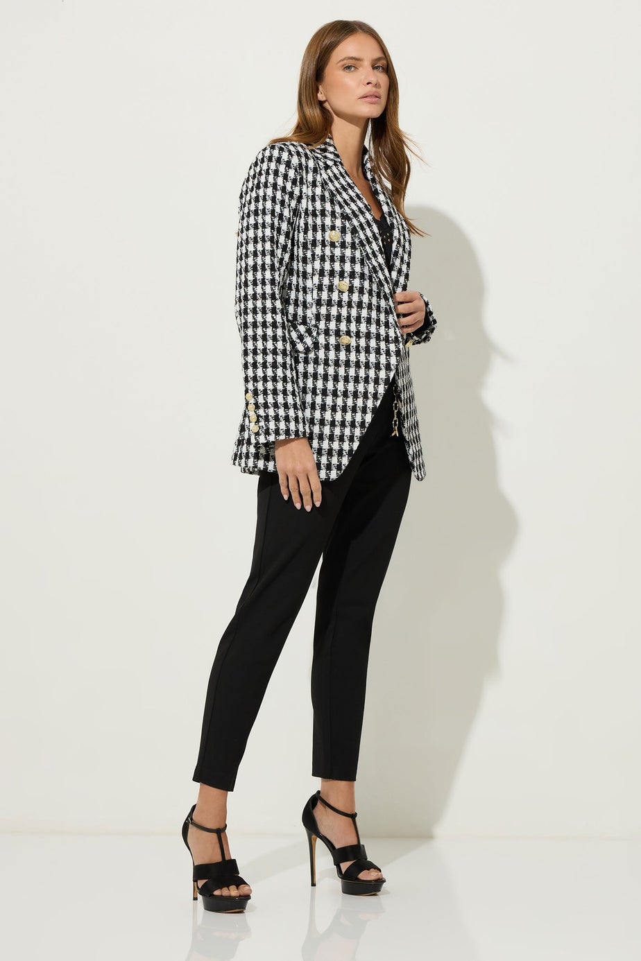 Star By Julien Macdonald Black Checked Double Breasted Blazer