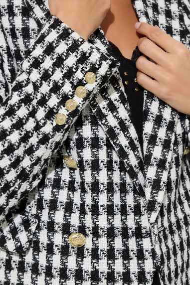 Star By Julien Macdonald Black Checked Double Breasted Blazer