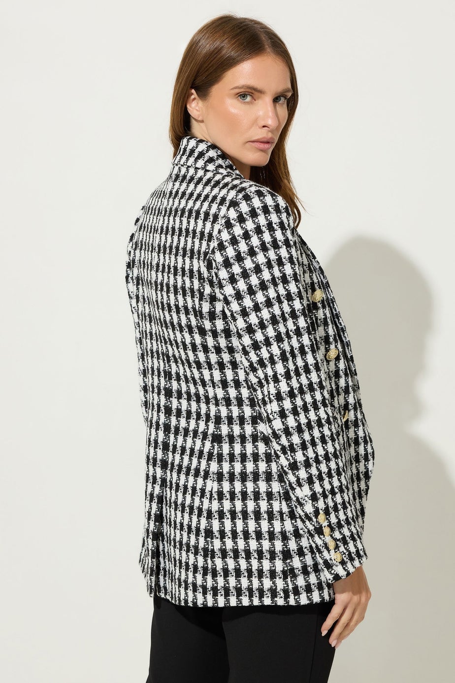 Star By Julien Macdonald Black Checked Double Breasted Blazer