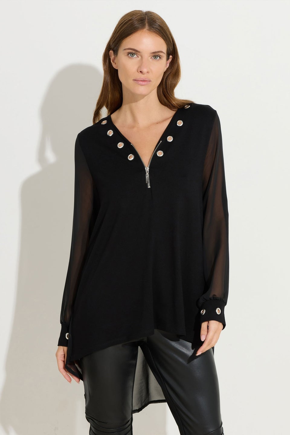 Star By Julien Macdonald Black Eyelet Zip Top