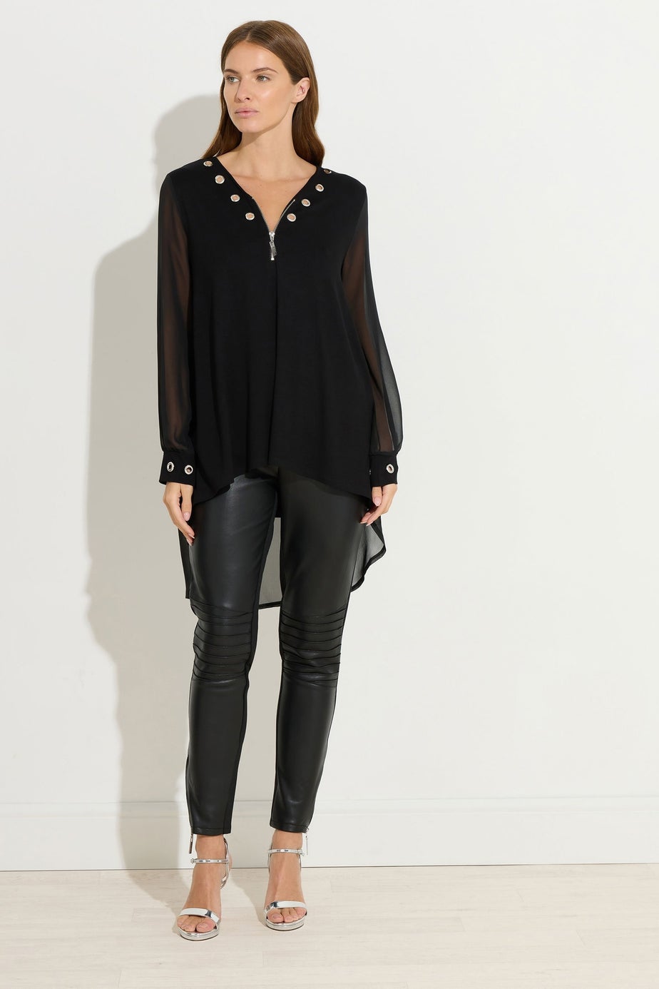 Star By Julien Macdonald Black Eyelet Zip Top