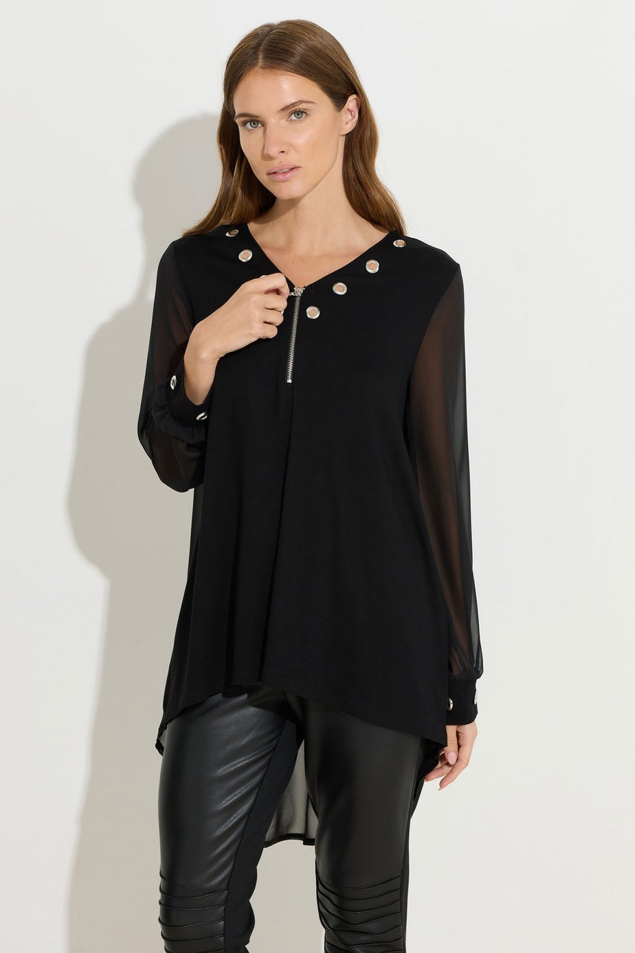 Star By Julien Macdonald Black Eyelet Zip Top