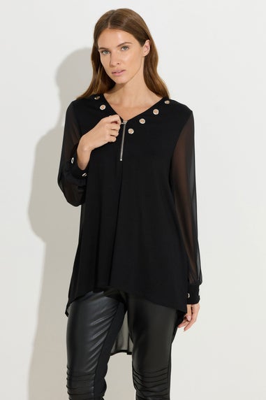 Star By Julien Macdonald Black Eyelet Zip Top