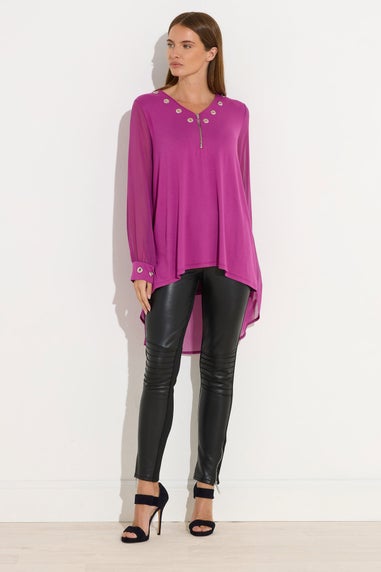 Star By Julien Macdonald Magenta Pink Eyelet Zip Top