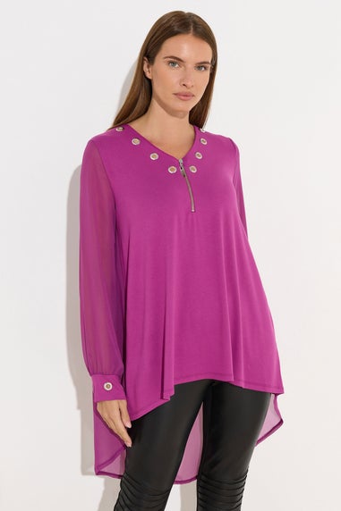 Star By Julien Macdonald Magenta Pink Eyelet Zip Top
