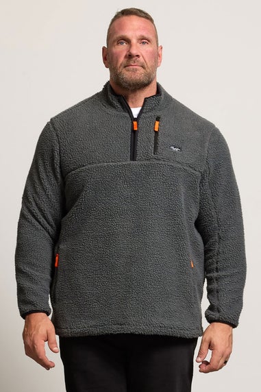 BadRhino Grey Sherpa Quarter Zip Fleece