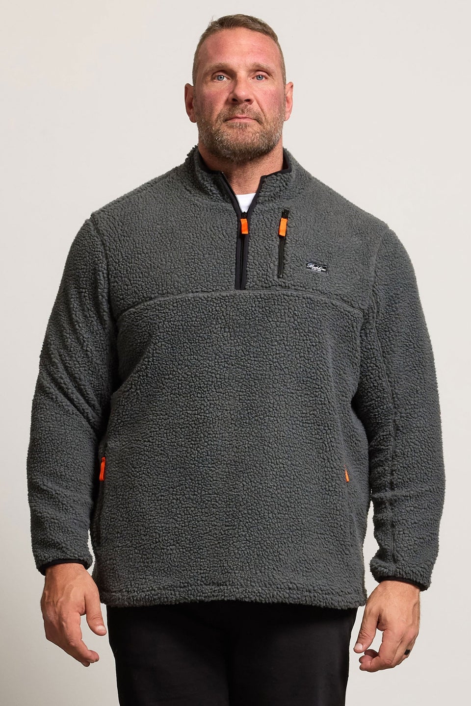 BadRhino Grey Sherpa Quarter Zip Fleece