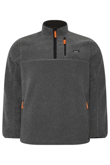 BadRhino Grey Sherpa Quarter Zip Fleece