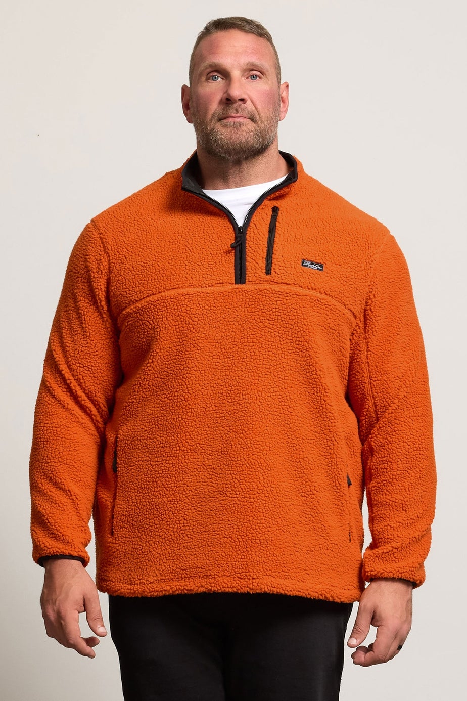BadRhino Orange Sherpa Quarter Zip Fleece