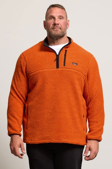 BadRhino Orange Sherpa Quarter Zip Fleece