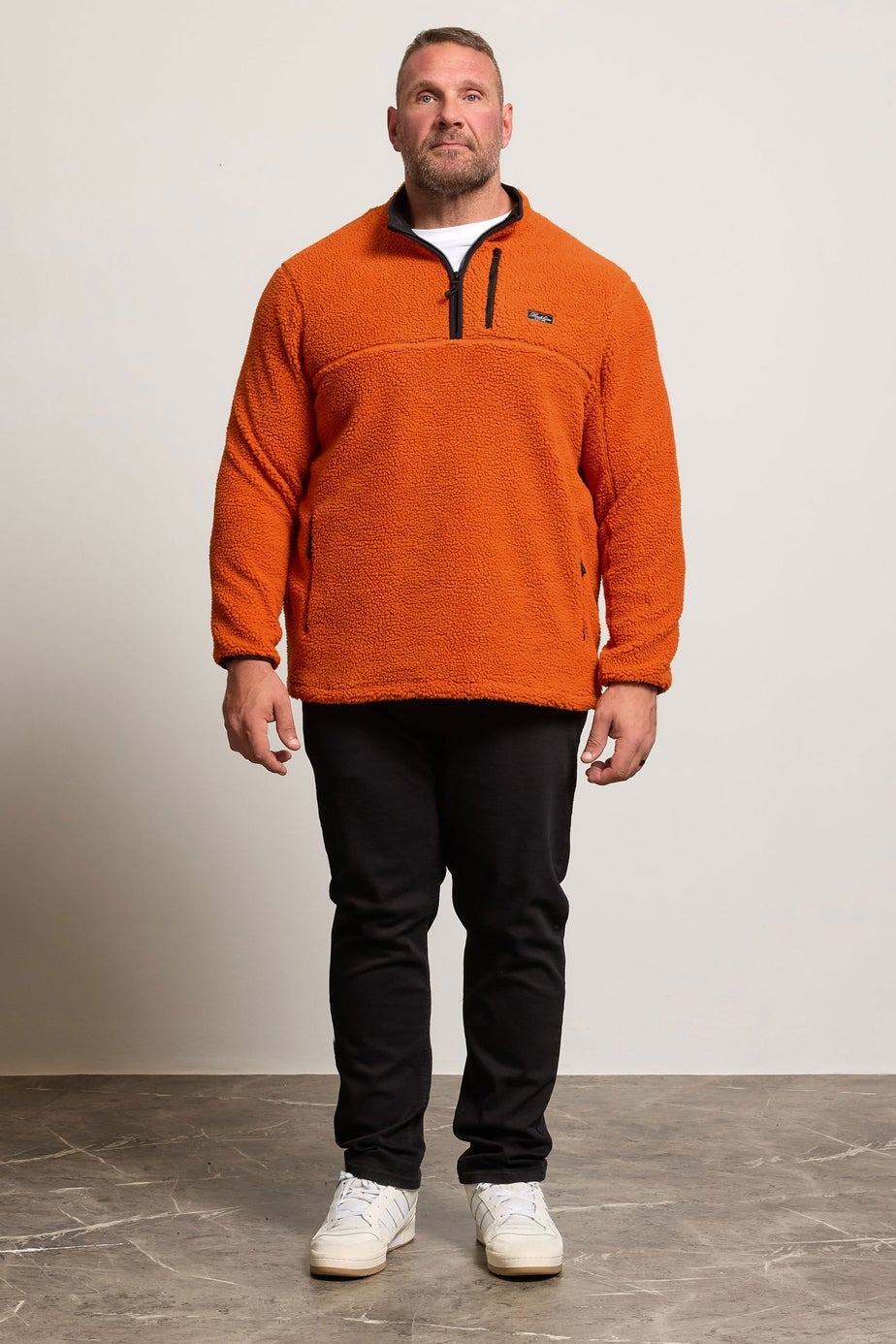 BadRhino Orange Sherpa Quarter Zip Fleece