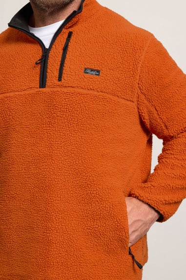 BadRhino Orange Sherpa Quarter Zip Fleece