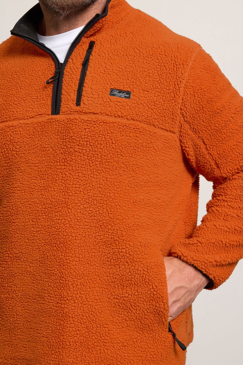 BadRhino Orange Sherpa Quarter Zip Fleece