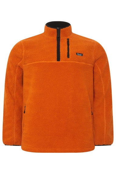 BadRhino Orange Sherpa Quarter Zip Fleece
