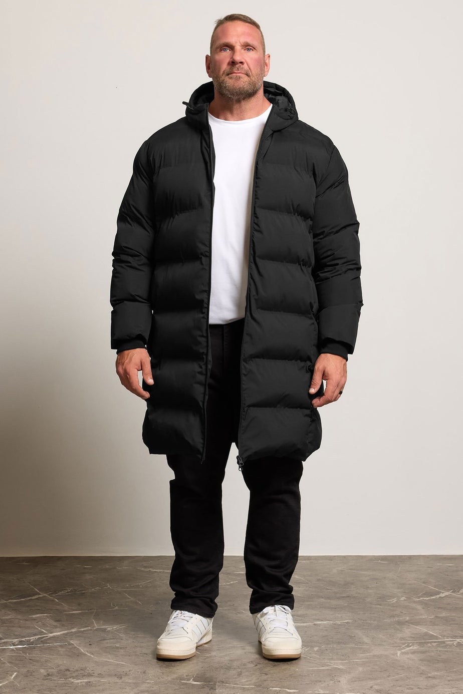 BadRhino Black Seamless Longline Puffer Jacket