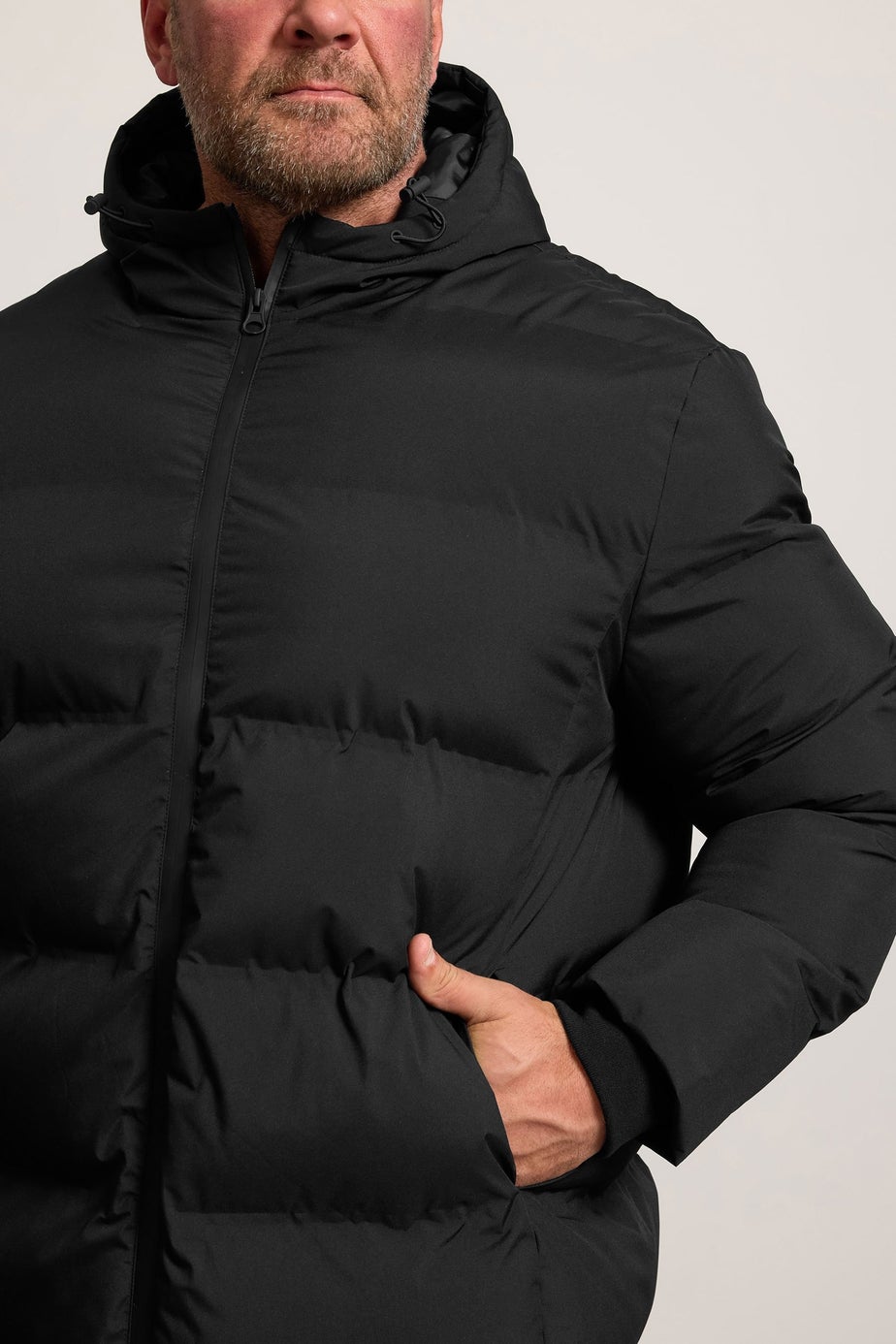 BadRhino Black Seamless Longline Puffer Jacket