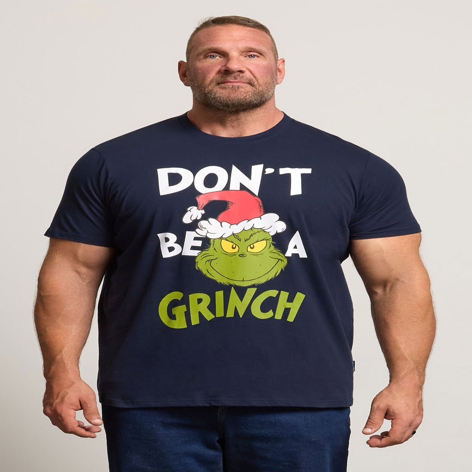 BadRhino Navy Blue Grinch Christmas Graphic T-Shirt