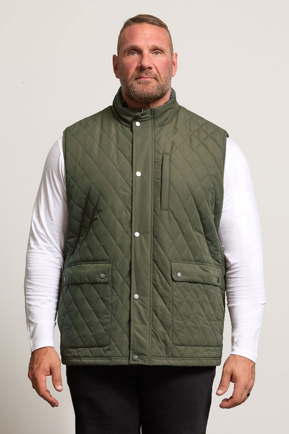 BadRhino Khaki Green Diamond Quilted Gilet