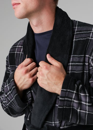 Tokyo Laundry Black Plush Dressing Gown