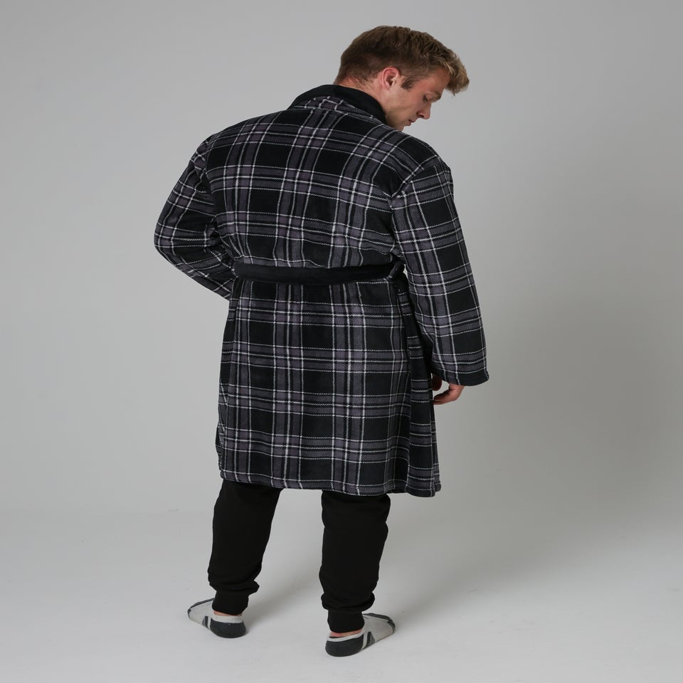 Tokyo Laundry Black Plush Dressing Gown