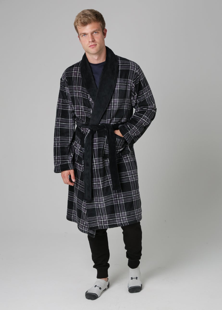 Tokyo Laundry Black Plush Dressing Gown
