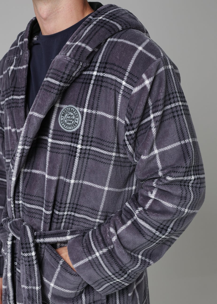 Tokyo Laundry Grey Check Print Dressing Gown