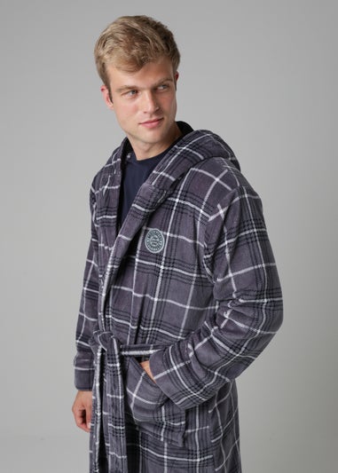 Tokyo Laundry Grey Check Print Dressing Gown