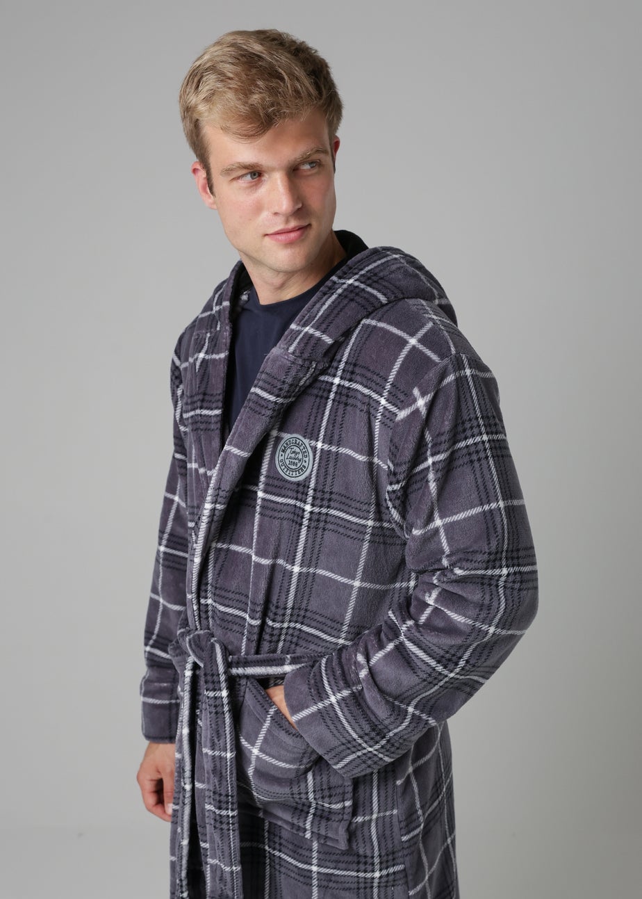 Tokyo Laundry Grey Check Print Dressing Gown