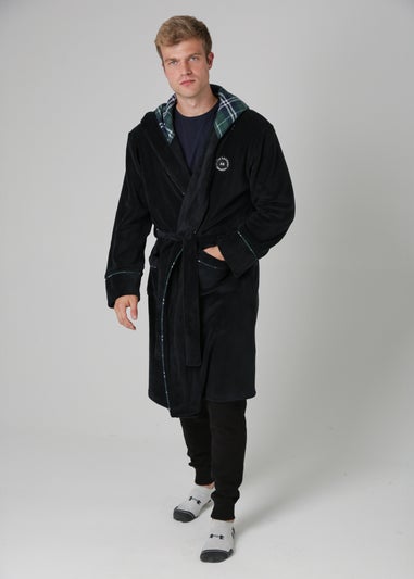Tokyo Laundry Black Plush Dressing Gown