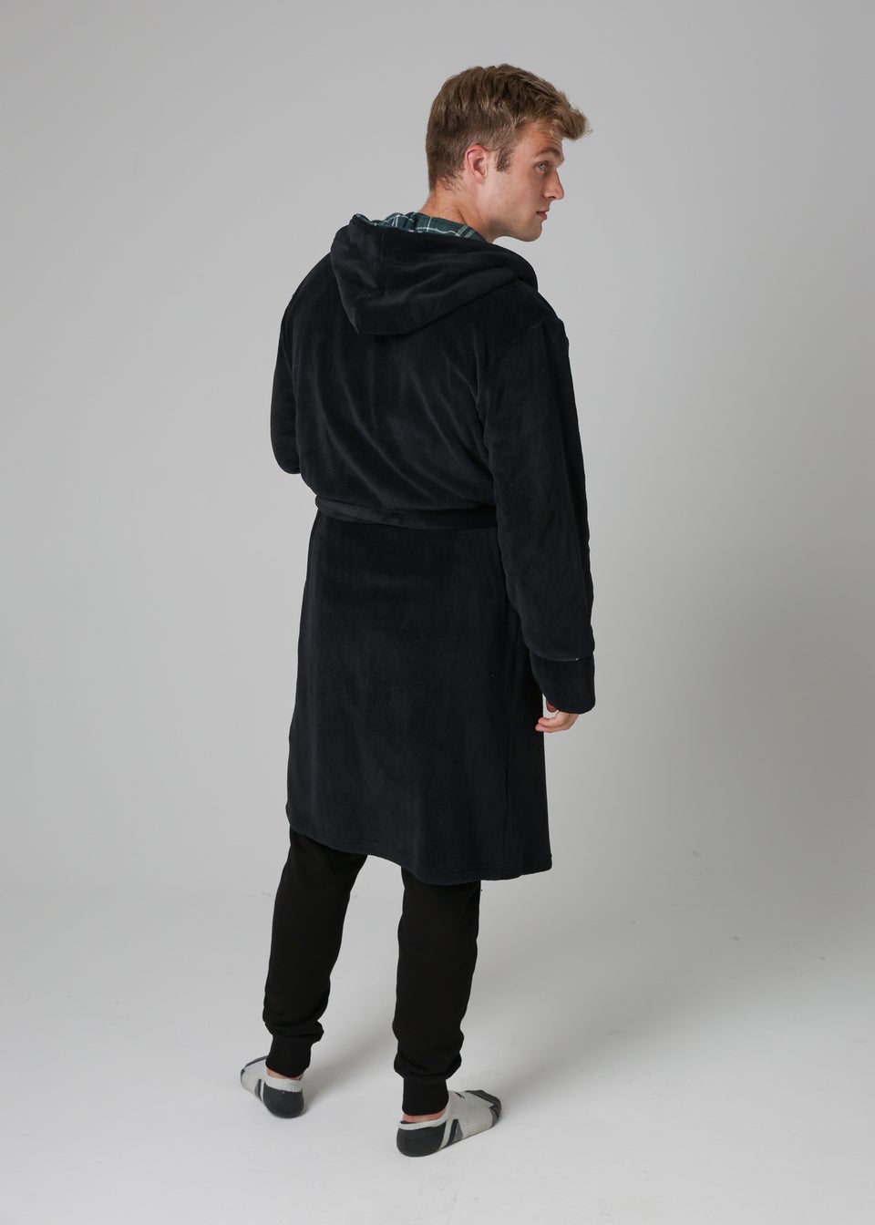 Tokyo Laundry Black Plush Dressing Gown