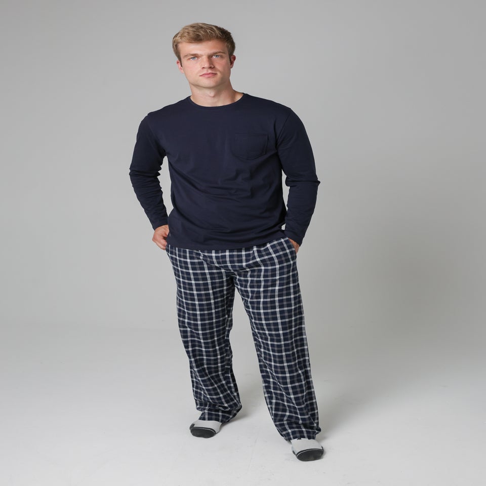 Tokyo Laundry Navy Cotton Long Sleeve Pyjama Set