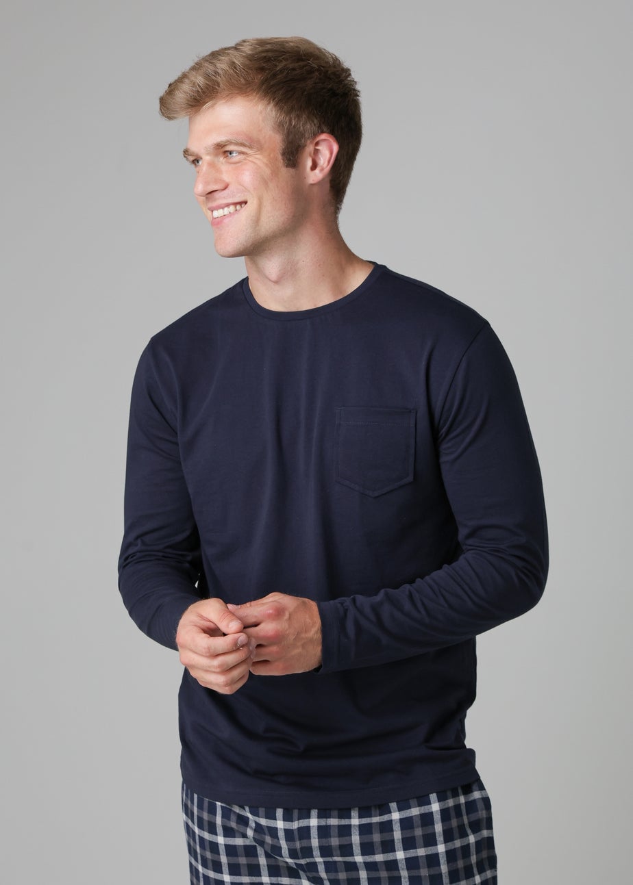 Tokyo Laundry Navy Cotton Long Sleeve Pyjama Set