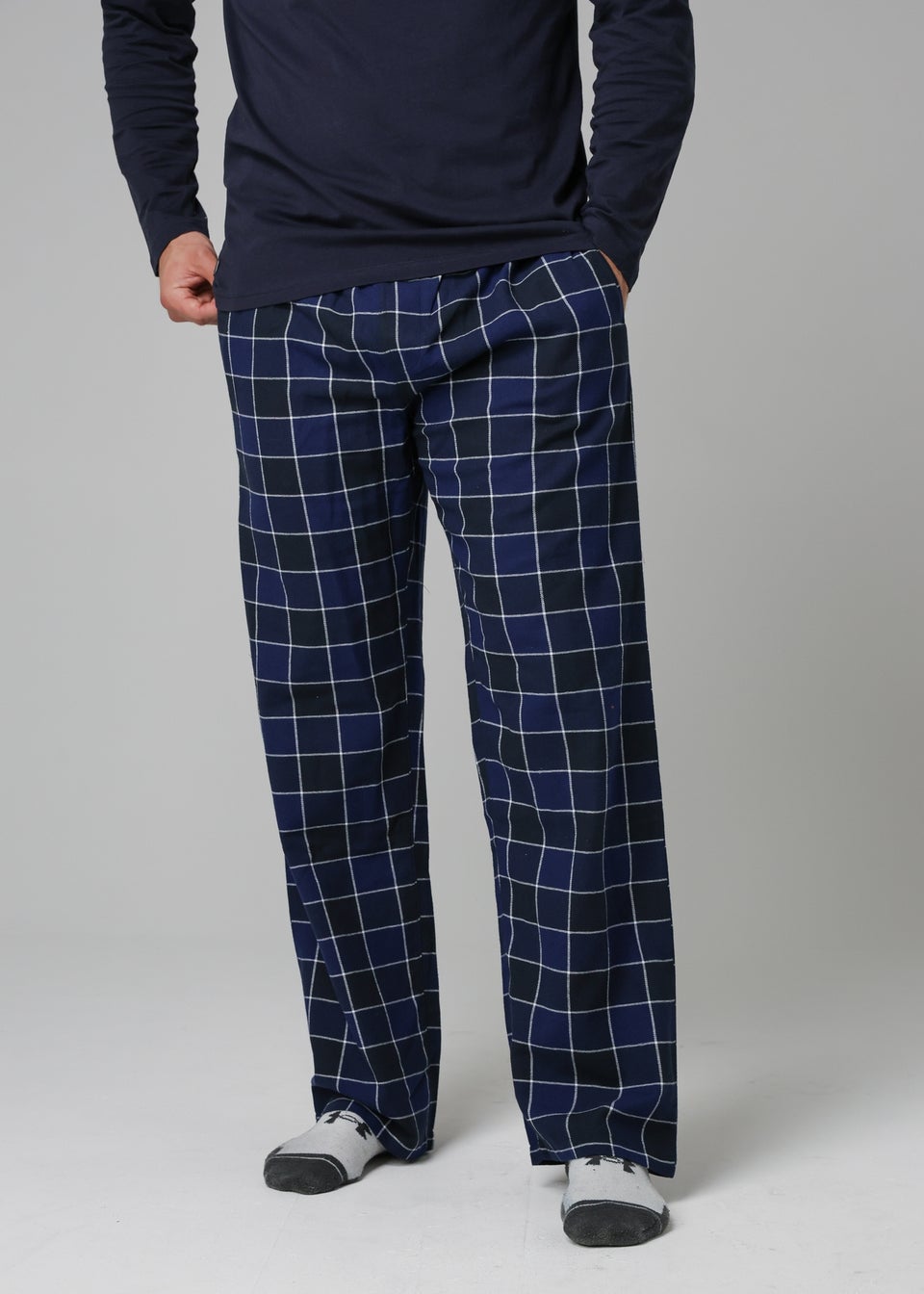 Tokyo Laundry Blue Cotton Checked Pyjama Trousers