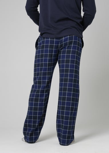 Tokyo Laundry Blue Cotton Checked Pyjama Trousers