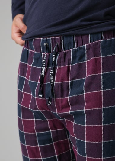 Tokyo Laundry Purple Cotton Checked Pyjama Trousers