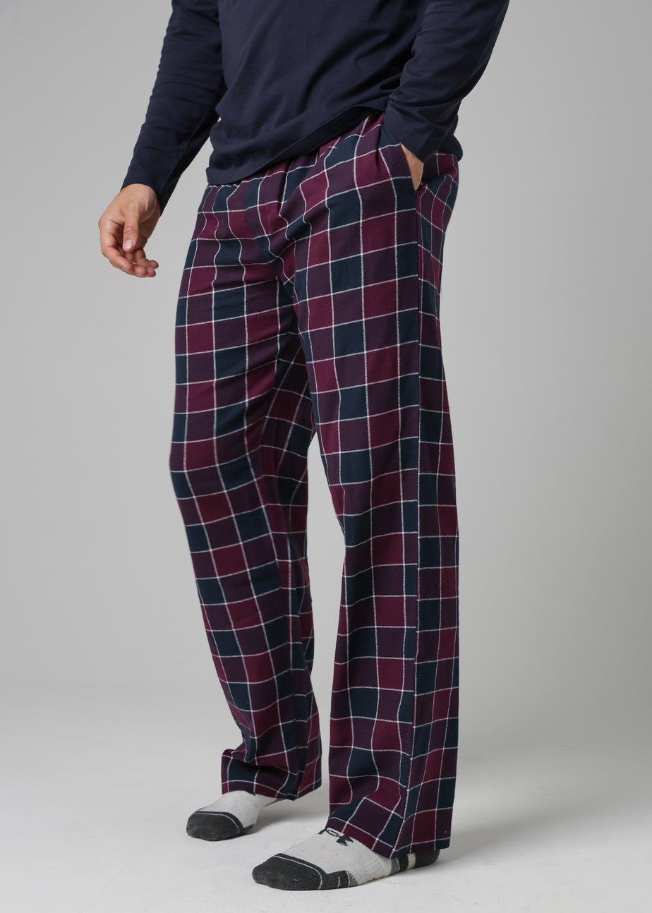 Tokyo Laundry Purple Cotton Checked Pyjama Trousers