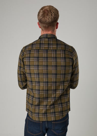 Tokyo Laundry Olive Cotton Printed Long Sleeve Shirt