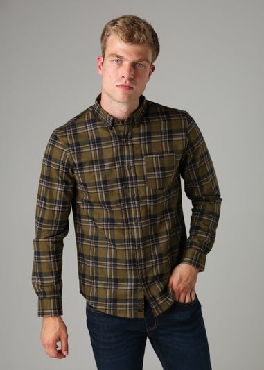 Tokyo Laundry Olive Cotton Printed Long Sleeve Shirt