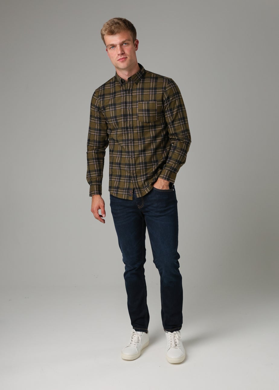 Tokyo Laundry Olive Cotton Printed Long Sleeve Shirt