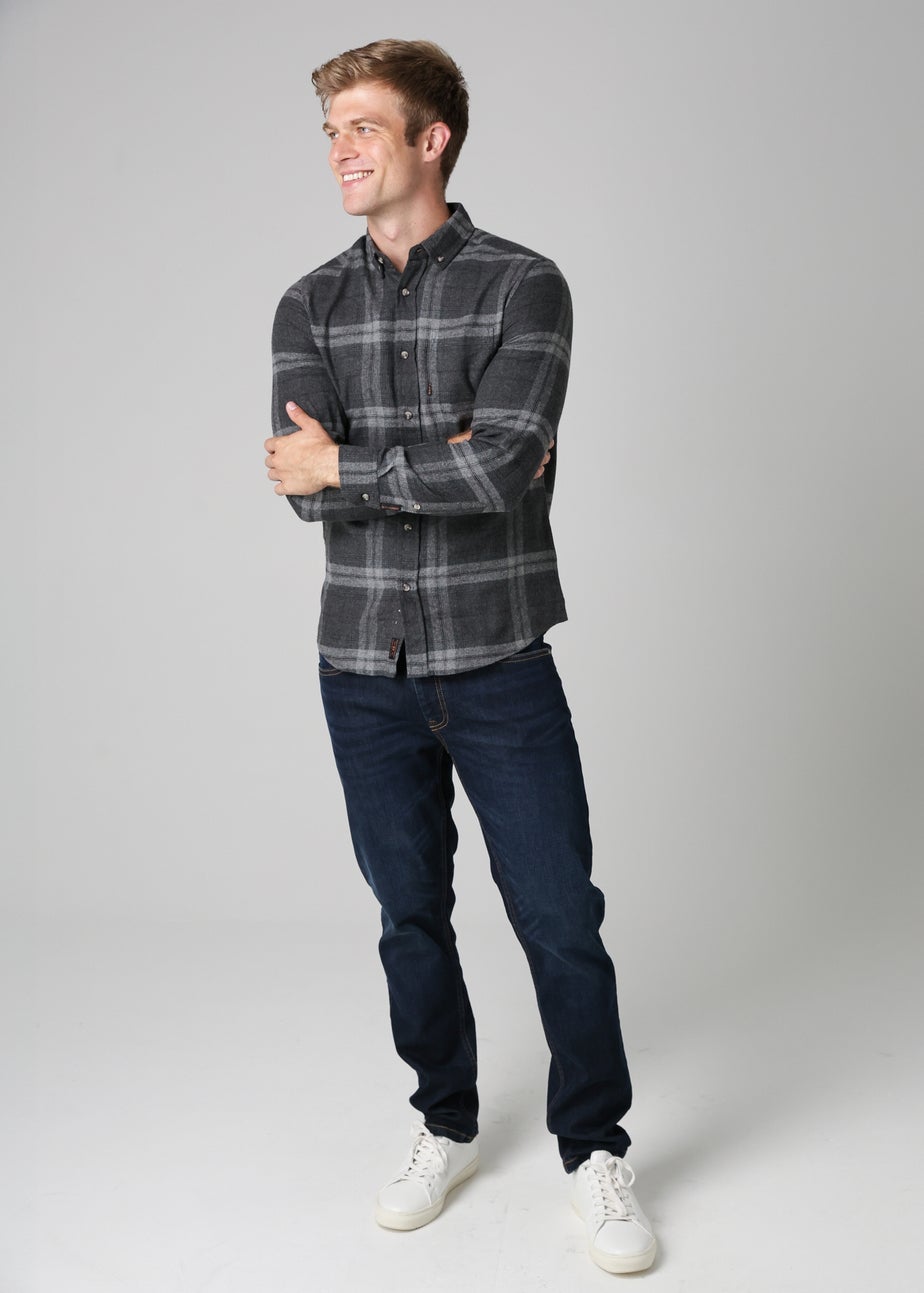 Tokyo Laundry Charcoal Cotton Printed Long Sleeve Shirt