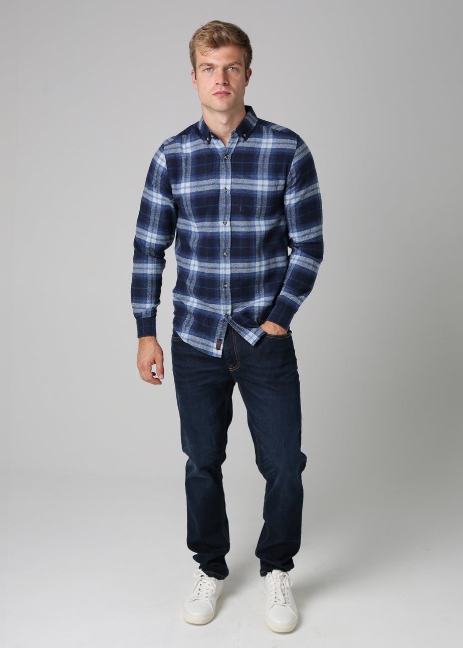 Tokyo Laundry Navy Cotton Printed Long Sleeve Shirt