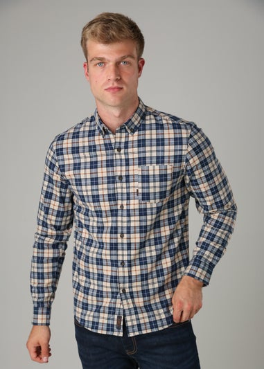 Tokyo Laundry Dark Blue Cotton Printed Long Sleeve Shirt