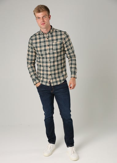 Tokyo Laundry Dark Green Cotton Printed Long Sleeve Shirt