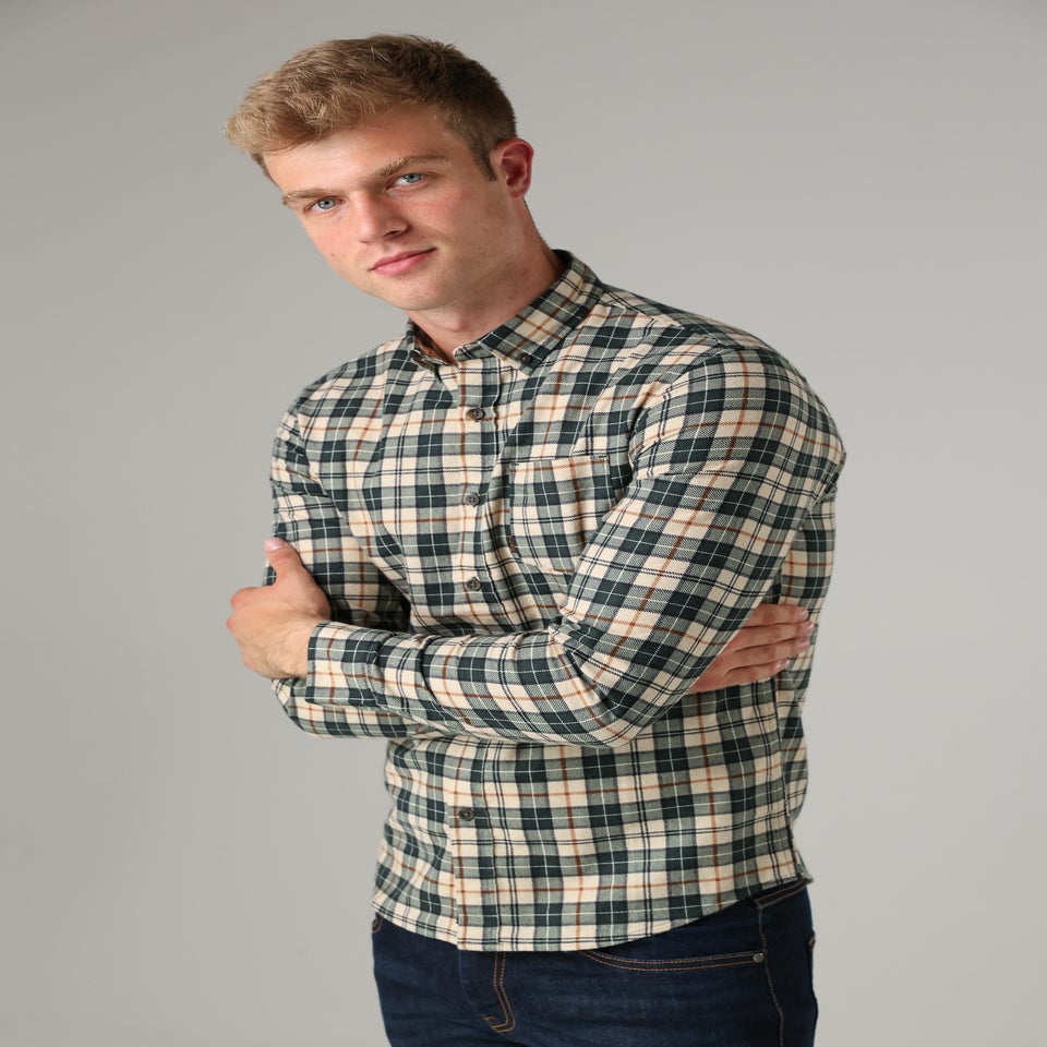 Tokyo Laundry Dark Green Cotton Printed Long Sleeve Shirt