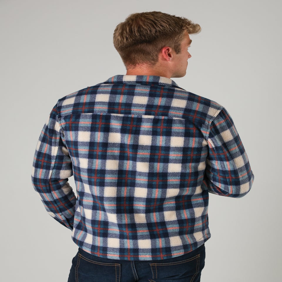 Tokyo Laundry Blue Checked Yarn-Dyed Fleece Shirt